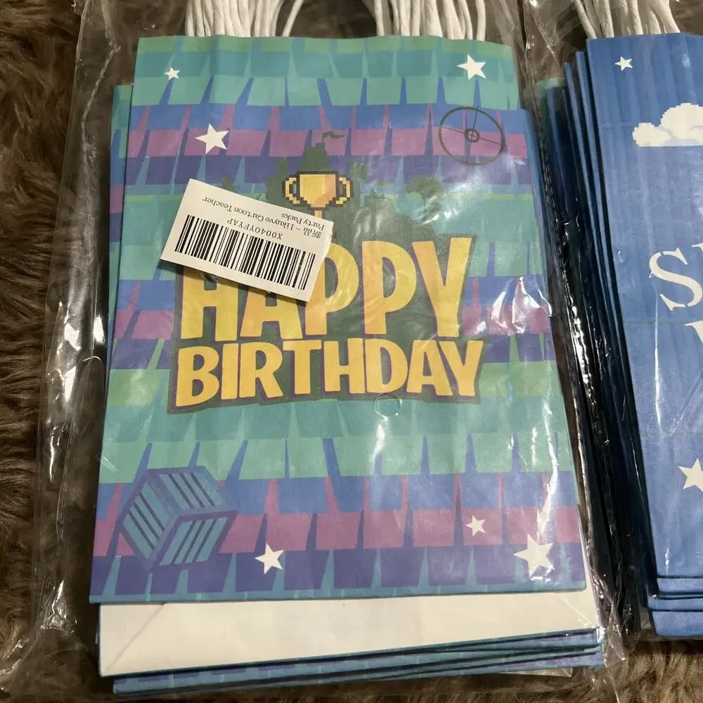 Game Theme Birthday Party Paper Gift Bags Party Favors Set Of Two